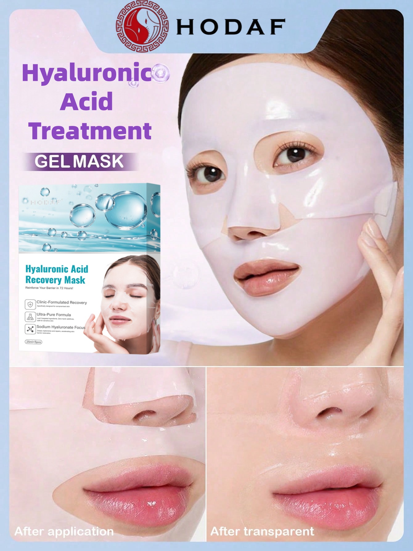 Luxury Skincare Store - HODAF 5 unidades Máscara Facial Hidratante
