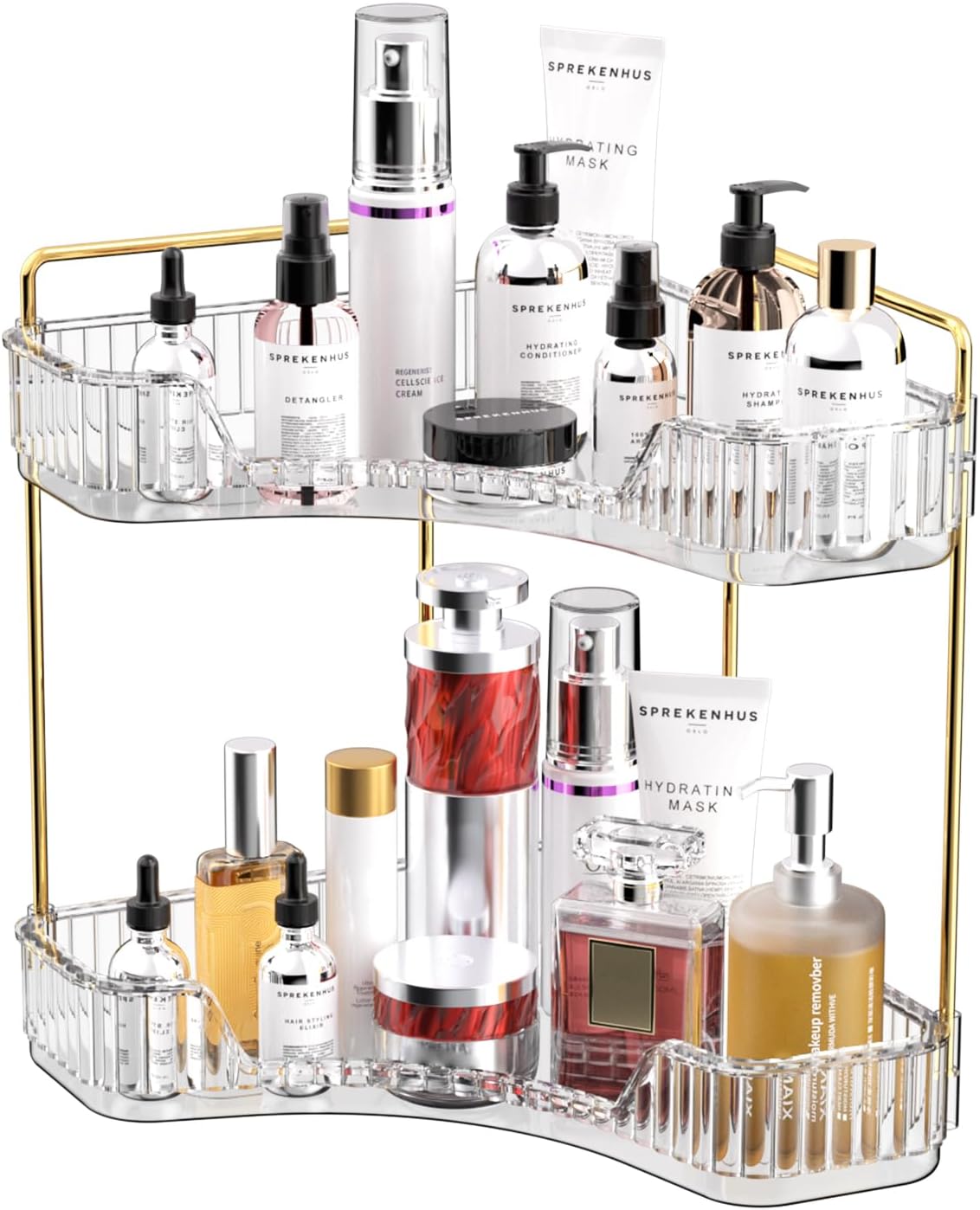 Luxury Skincare Tray - Organizador de Banheiro Transparente de 2