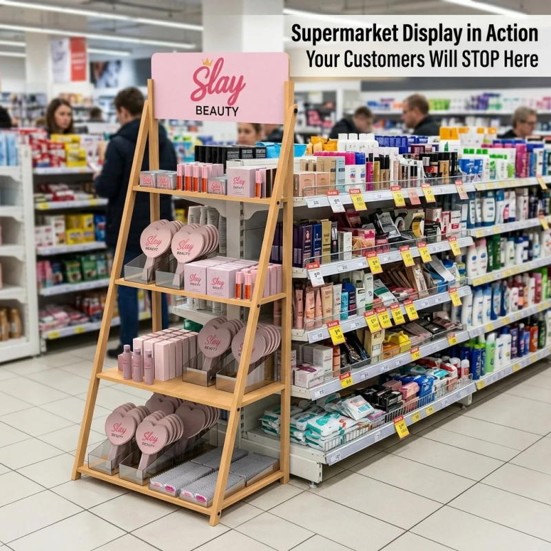 Expositor de madeira personali - Luxury Skincare Store avaliação e preço